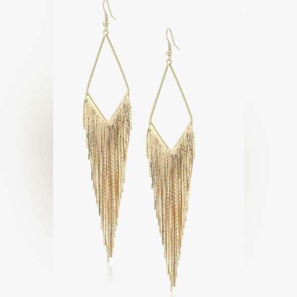 NWT GUESS Basic Fringe Linear Drop Earrings, AVAILABLE IN GOLD OR SILVER - Picture 1 of 3